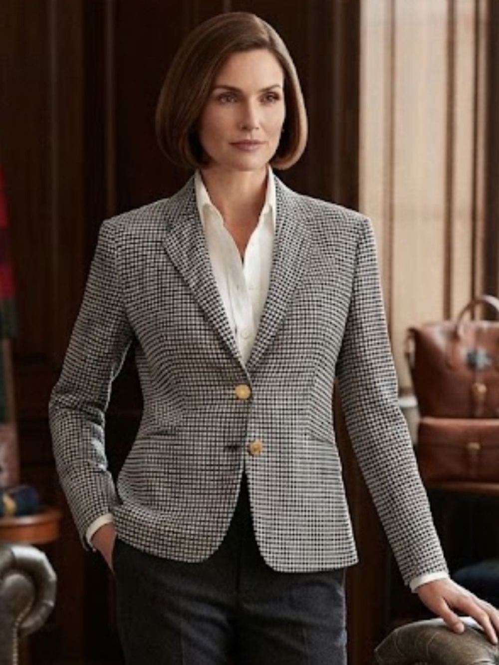 NWT Lauren Ralph Lauren houndstooth blazer